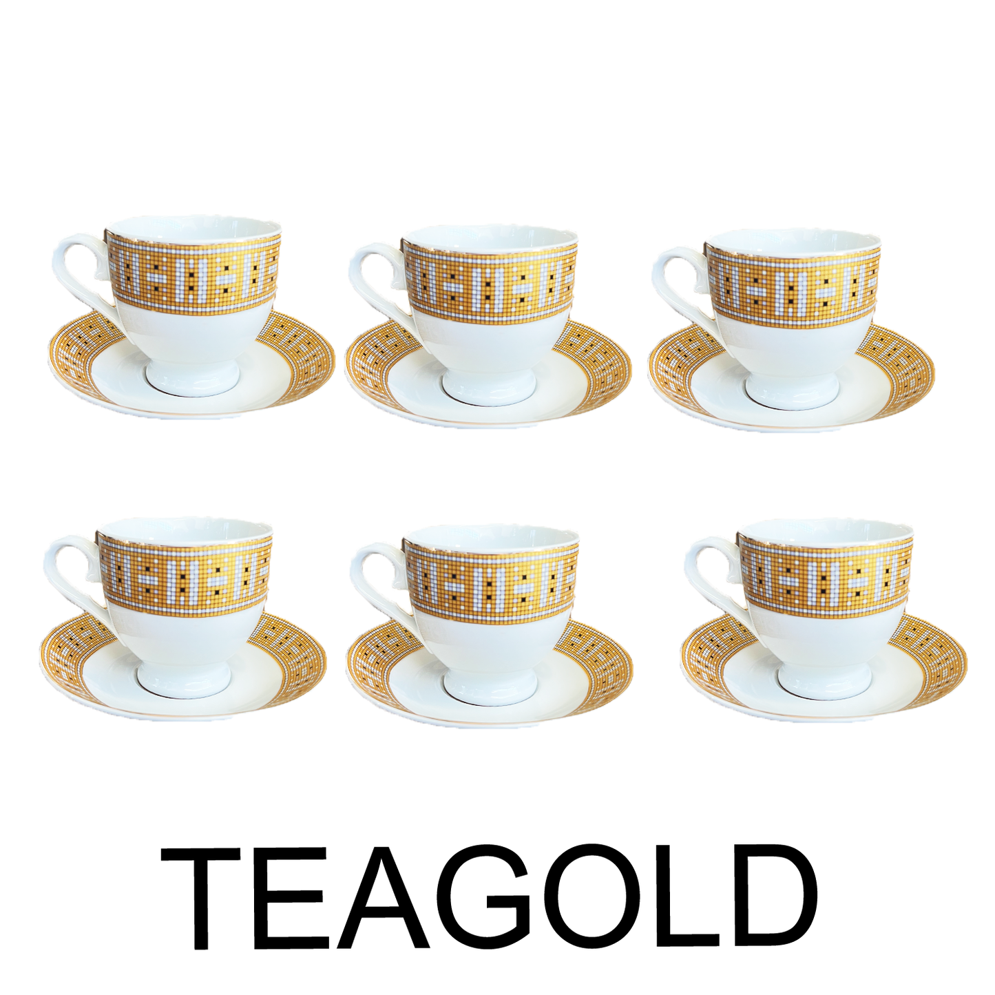 12 PC Tea Set with Dot Design