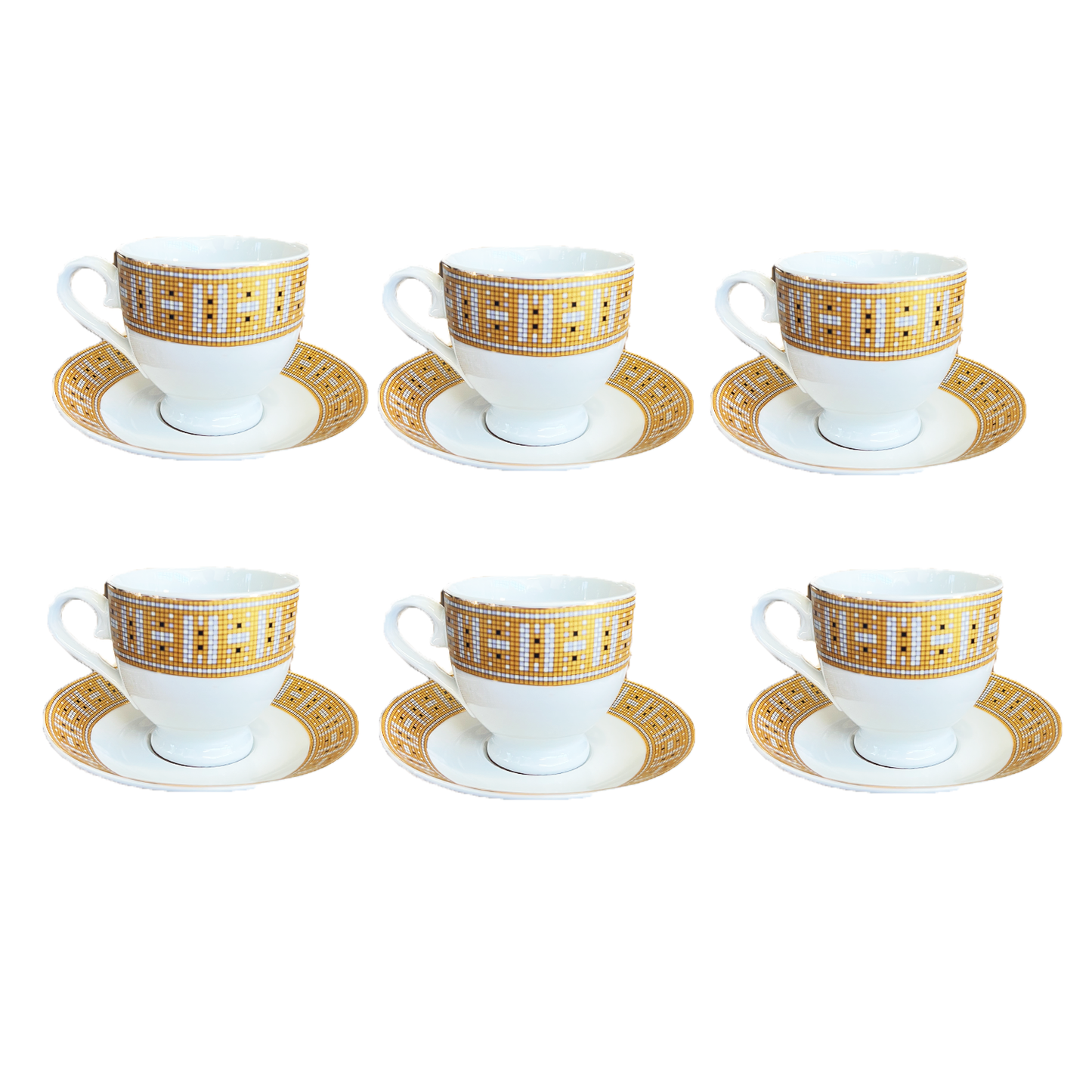 12 PC Tea Set with Dot Design