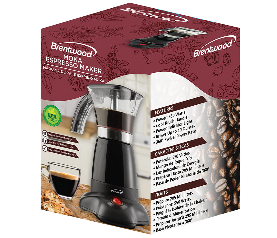 Brentwood Electric Moka Pot Espresso Machine Maker