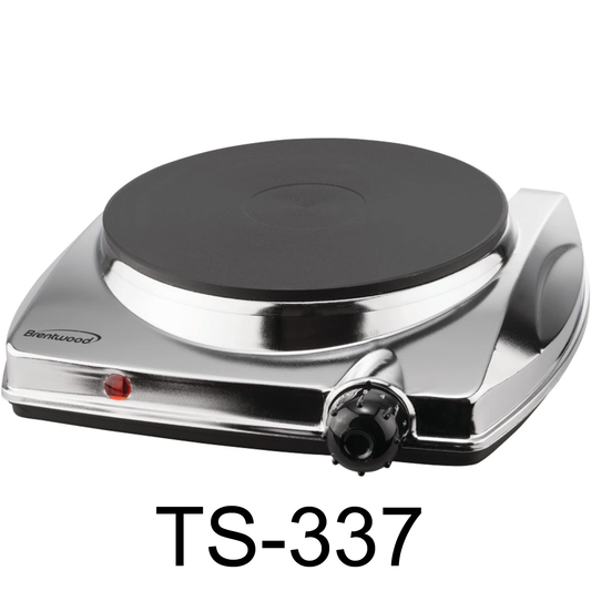 Brentwood Silver Single Burner Countertop Electric Hotplate