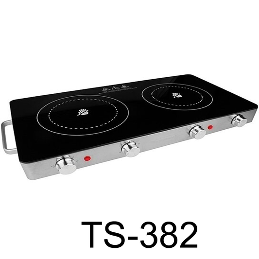 Double Infrared Electric Countertop Burner With Timer