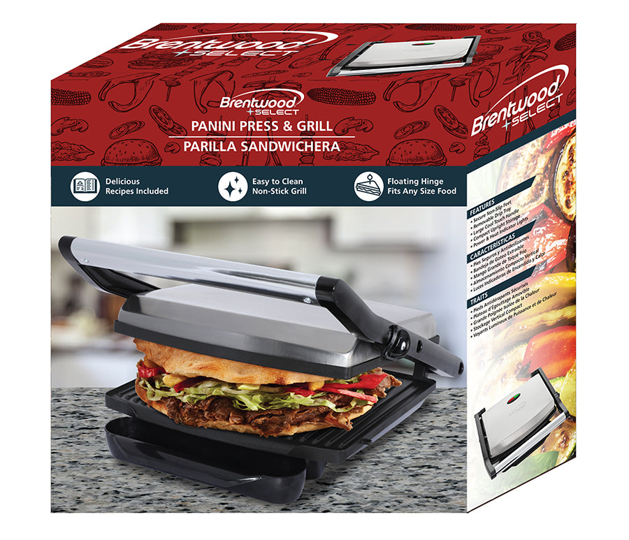 Brentwood Select TS-651 Compact Non-Stick Panini Press & Sandwich