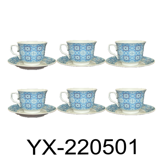 12 PC Cobalt Bohemian Tea Set