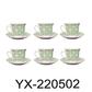 12 PC Emerald Bohemian Tea Set