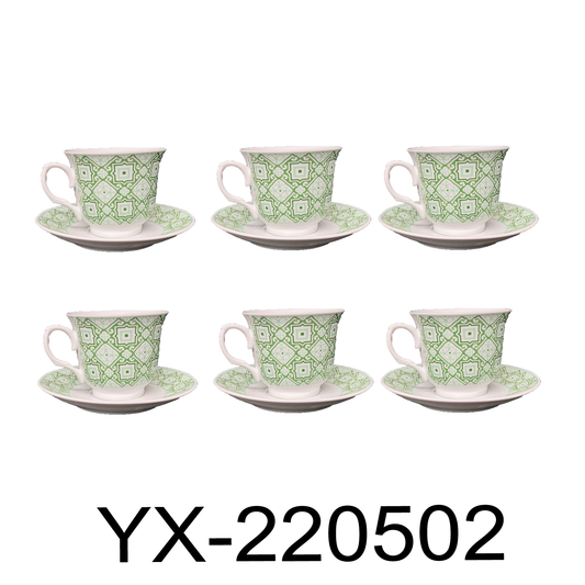 12 PC Emerald Bohemian Tea Set