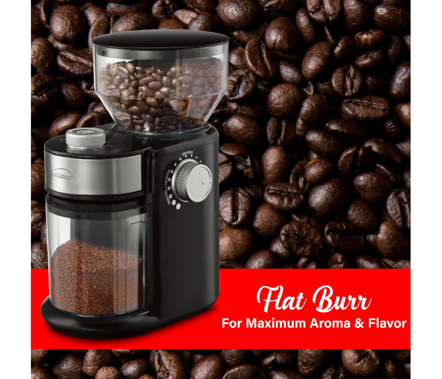 brentwood Brentwood 8 Ounce Automatic Burr Coffee Bean Grinder Mill in  Black - 12 Coarseness Options