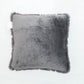 Charcoal Silver Lines Faux Fur Fluffy Extra Soft Throw Pillow