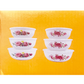 6 PC Red Floral Enamel Salad Bowl Set