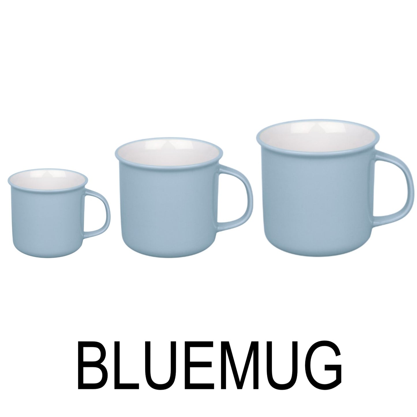 3 PC Baby Blue Enamel Coffee Mug Set