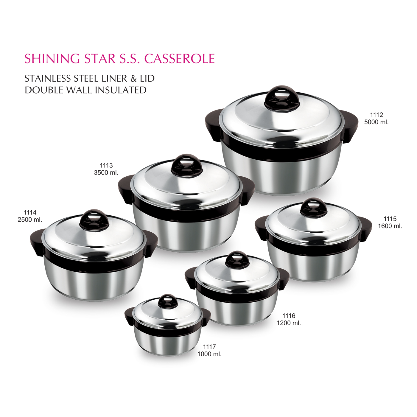 2500ml Shining Star Stainless Steel Hot Pot Casserole – R & B Import