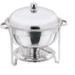 8.5 QT Deluxe Round Stainless Steel Accent Soup Chafer