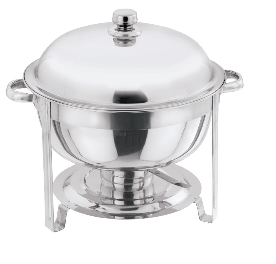 8.5 QT Deluxe Round Stainless Steel Accent Soup Chafer