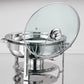 8.5 QT Round Stainless Steel Chafing With Glass Lid