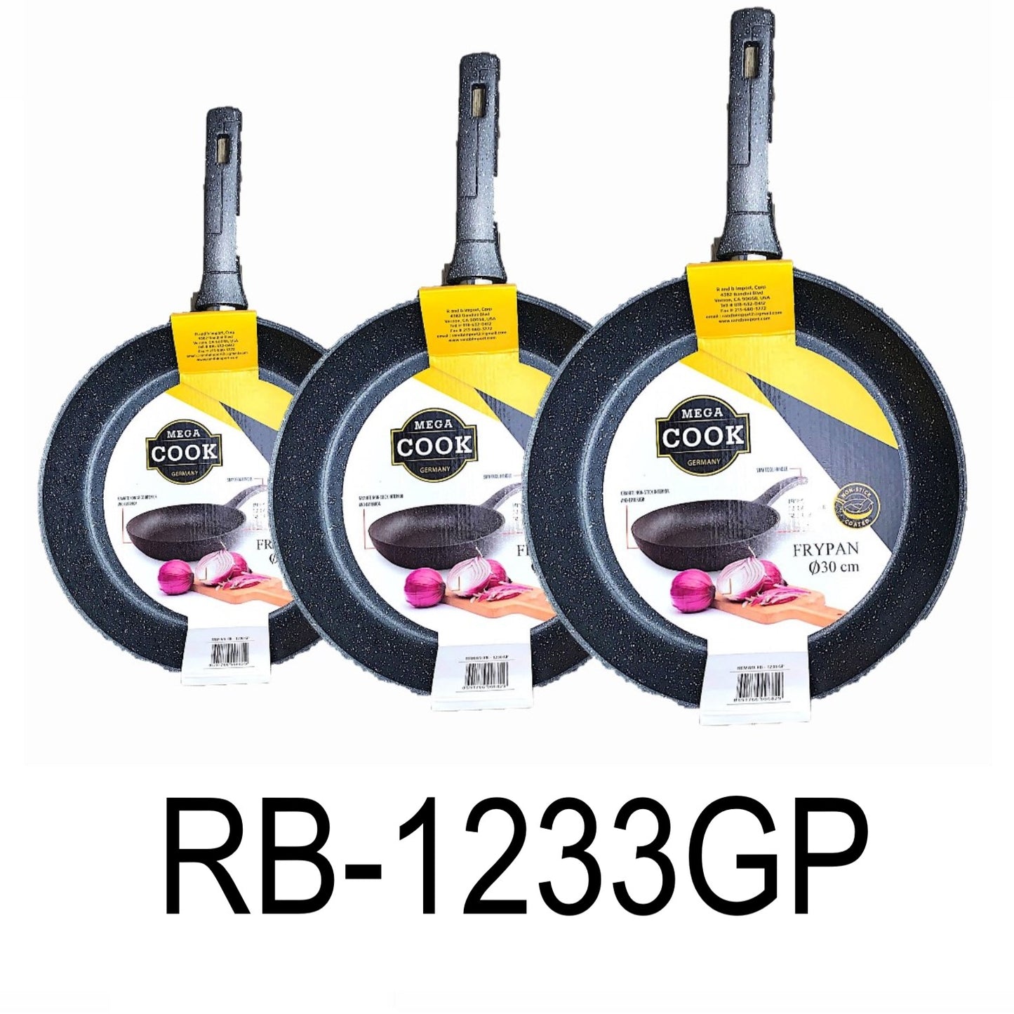 3 PC Granite Non-stick Frying Pan Set