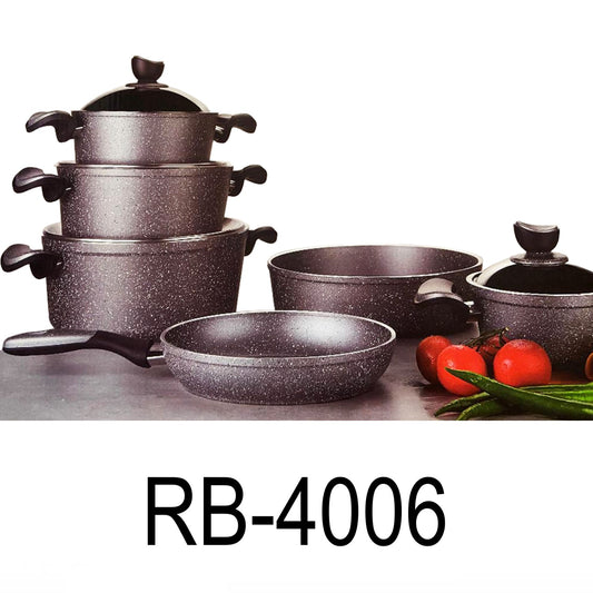 10 PC Non-Stick Aluminum Granite Cookware Set