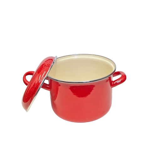 10 PC Red Stock Pot Enamel