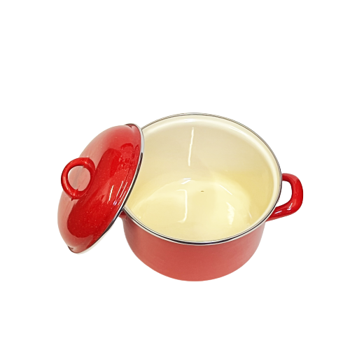 10 PC Red Stock Pot Enamel