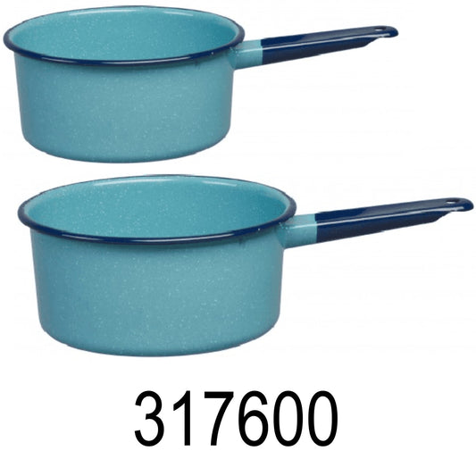 2 PC Turquoise Blue Sauce Pan