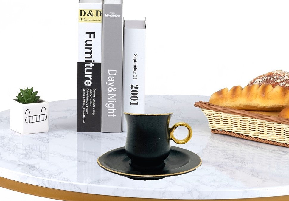 12 PC Black & Gold Coffee/Tea Cup