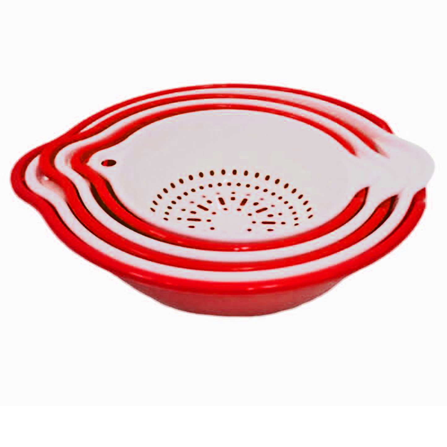 6 Pieces Red Kitchen Colander & Mixing Bowl Set