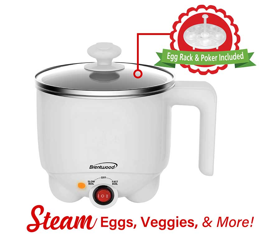 1.1 QT Brentwood White Electric Hot Pot