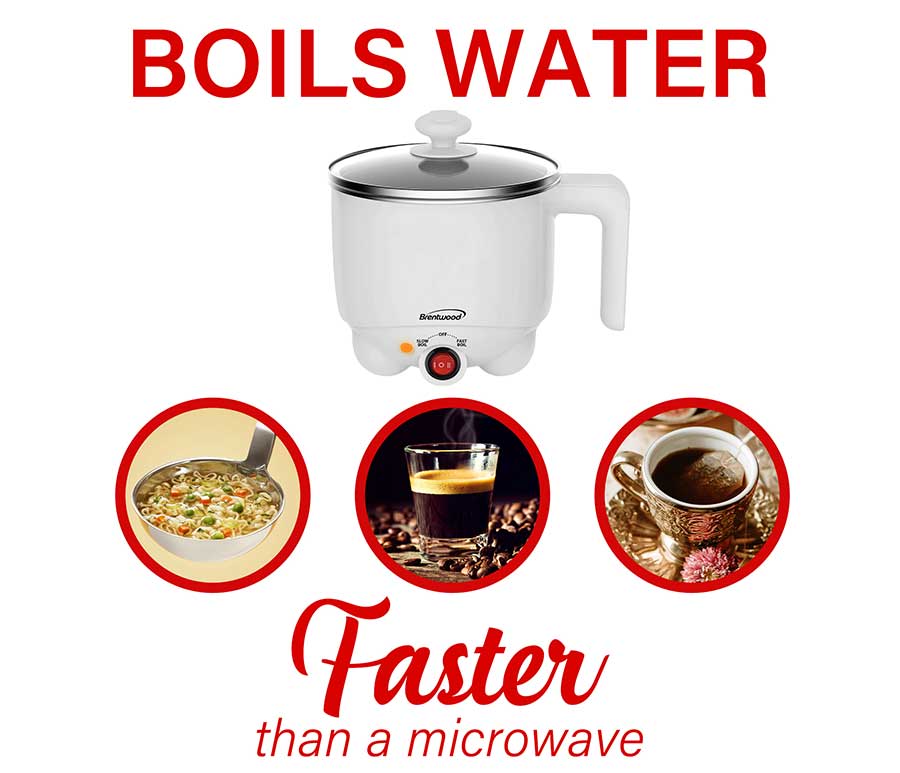 1.1 QT Brentwood White Electric Hot Pot
