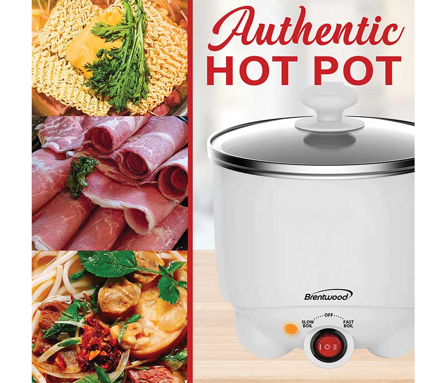 1.1 QT Brentwood White Electric Hot Pot