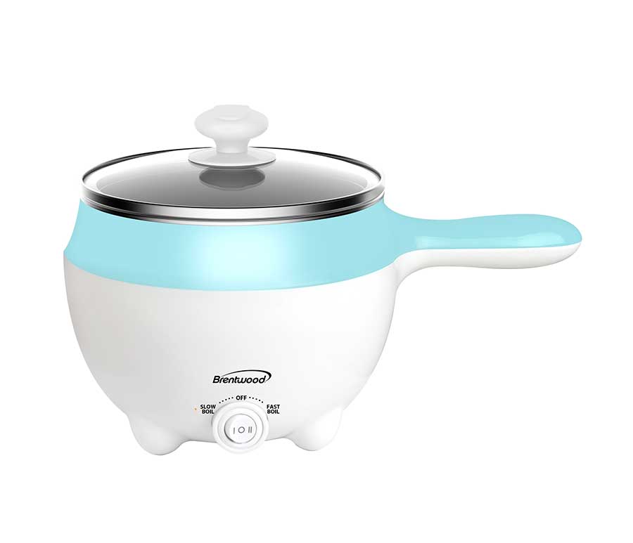 1.6 QT Blue Electric Hot Pot Cooker & Food Steamer