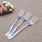 12 PC Wavy Cloud Design Stainless Steel Silver Tea Fork