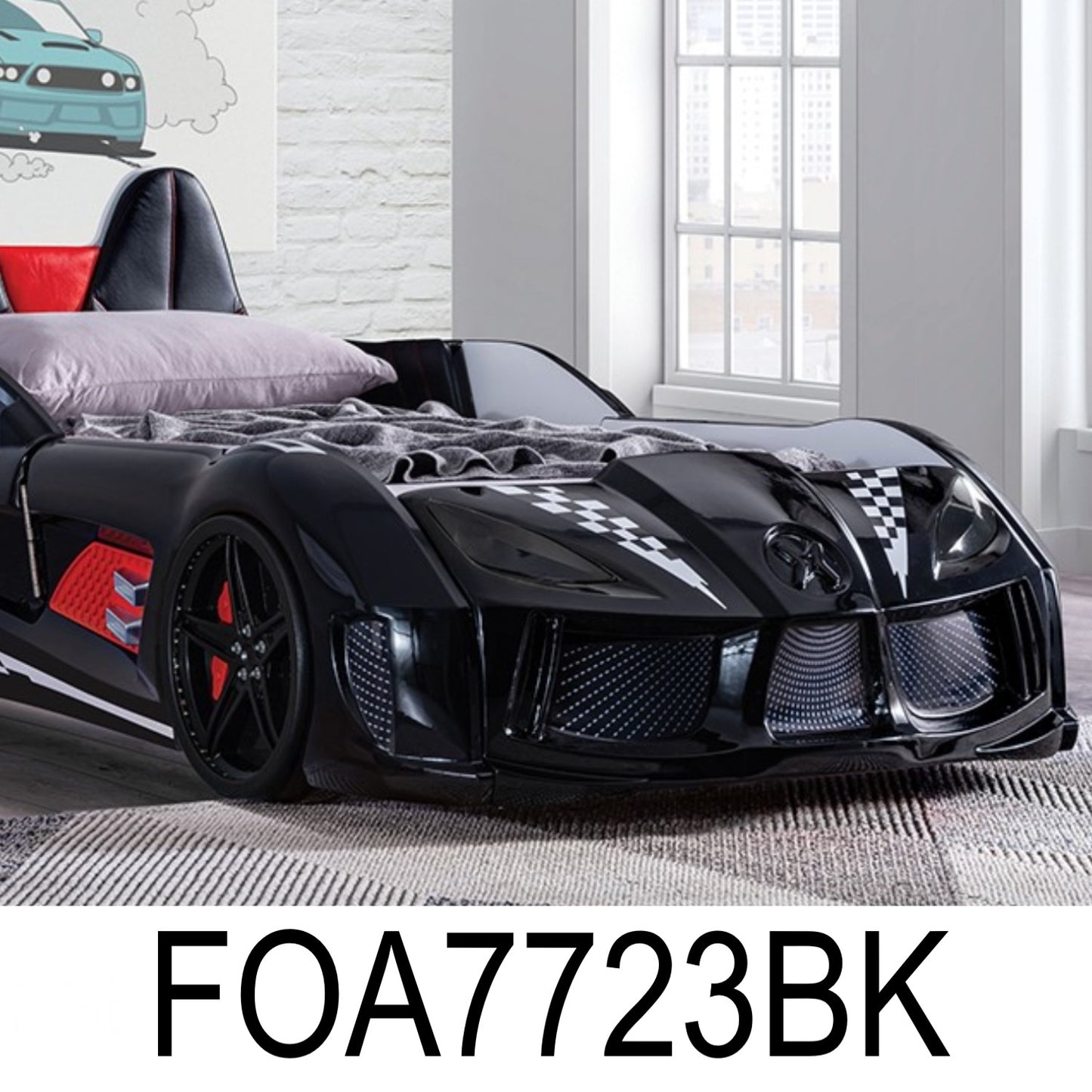 Black Trackster Twin Car Bed Frame
