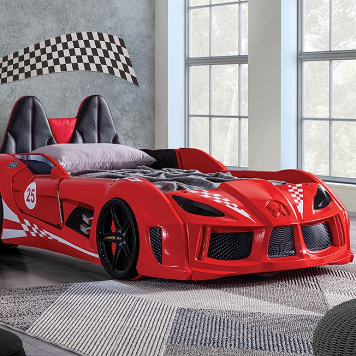 Red Trackster Twin Car Bed Frame