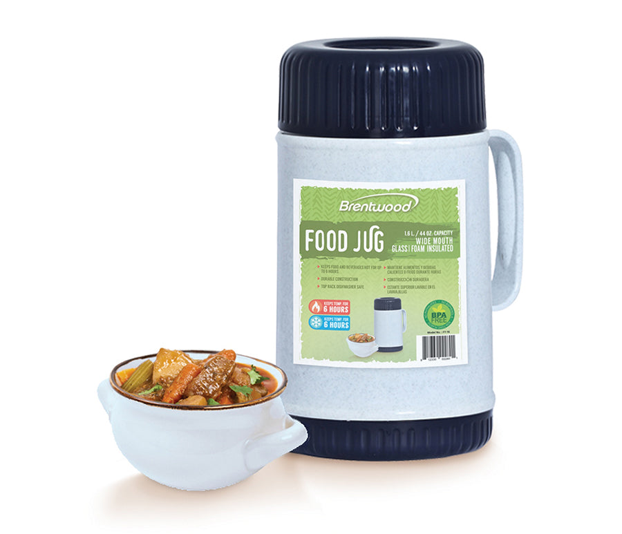 1.6L Blue Wide Mouth Food Jar
