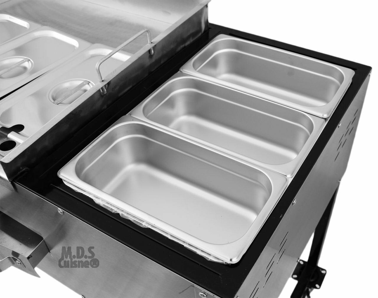 Stainless Steel Taco Cart With 3 Warmer Chafer