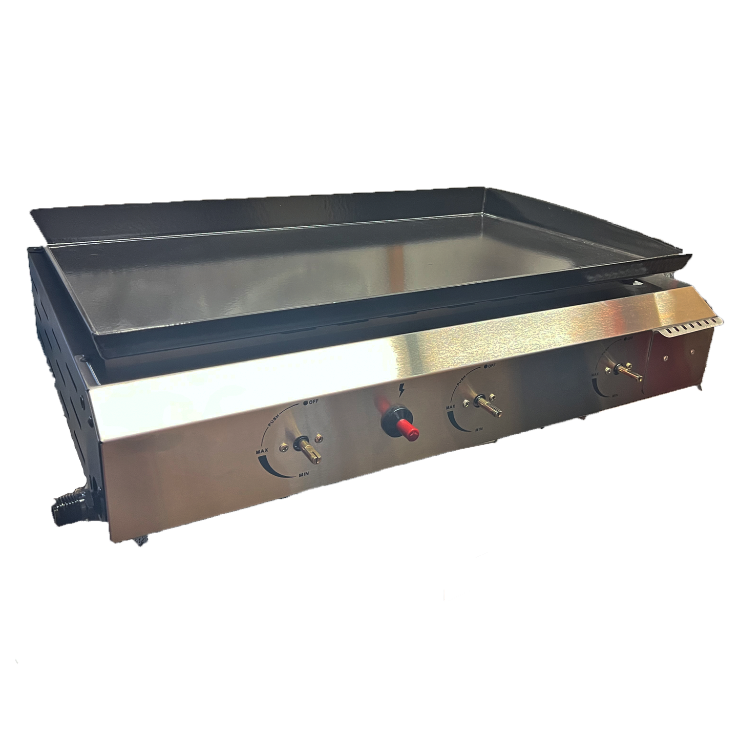 Portable 3 Burners Gas Grill in Silver with Griddle Flat Top