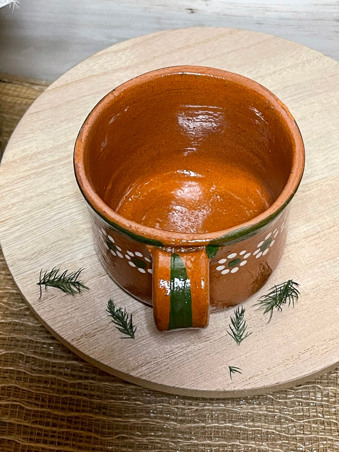 Mexican Handmade Clay Coffee Cup “Mis Raíces” - Jarrito/taza de barro cafetero