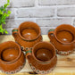 4 PC Brown Handmade Clay Mug Set