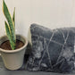 Charcoal Silver Lines Faux Fur Fluffy Extra Soft Throw Pillow