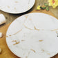7 PC Gold Marble Cake Plates Set