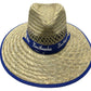 Blue Los Angeles Print Straw Hat / Sun Hat / Wide Brim Summer Lifeguard / Beach Outdoor Travel Hat