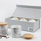 3 PC Canister Set With Bamboo Lid