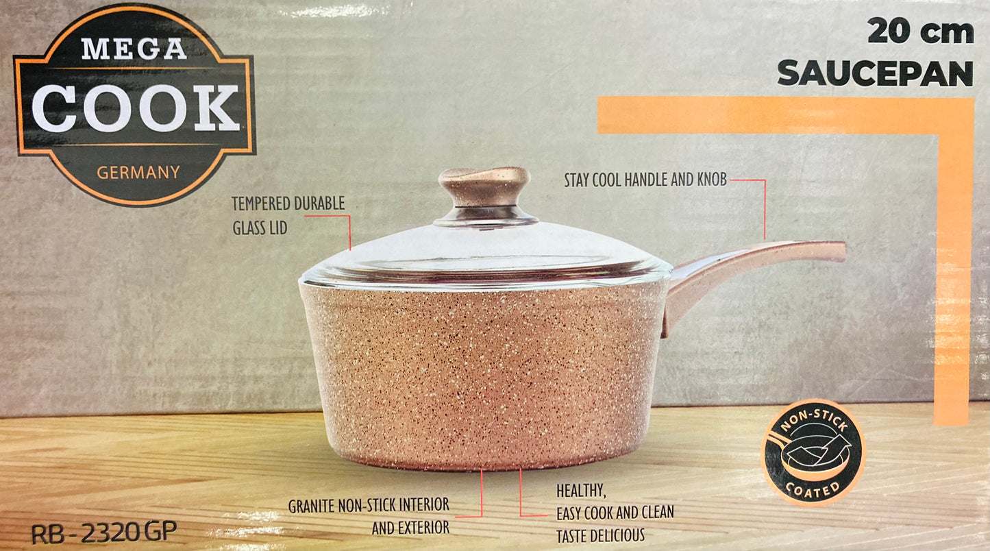 20cm Bronze Granite Coating Aluminum Sauce Pan