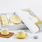 12 PC Matte Yellow & Gold Coffee Set