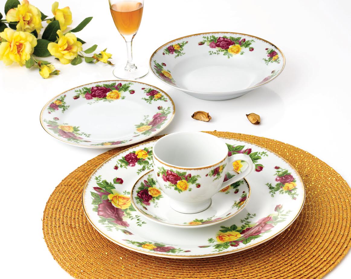 49 PC Rose Royal Dinner Set