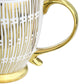 4 PC Gold Finch Electroplated Fine Ceramic Mug Set
