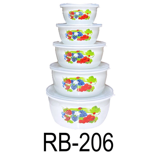 10 PC Fruits Straight Body Enamel Bowl Set