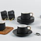 12 PC Matte Black & Gold Coffee Set