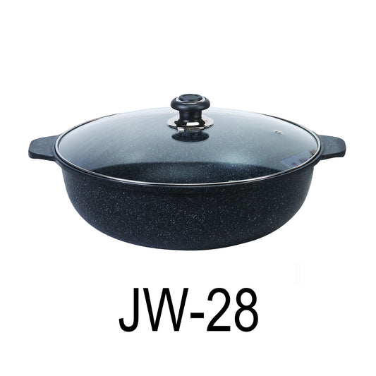 28cm Marble Stone Coating Jumbo Wok Pan