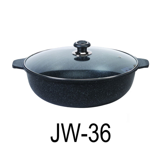 36cm Marble Stone Coating Jumbo Wok Pan