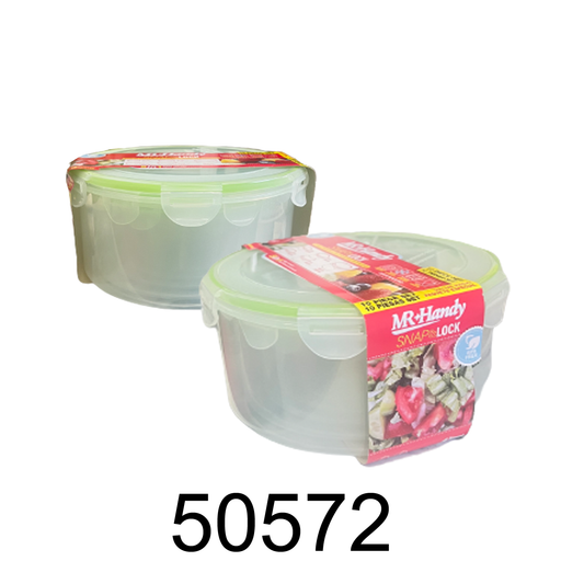 10 PC Plastic Round Food Storage Set-Green