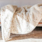 Golden Faux Fur Glow Fluffy Extra Soft Shimmery Foil Illuminating Effect Throw Blanket